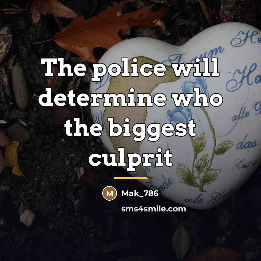“The police will determine who the biggest culprit…” quote by Mak_786