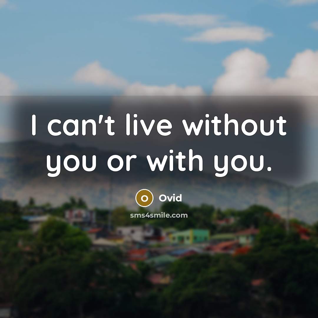 “I can't live without you or with you.…” quote by Ovid