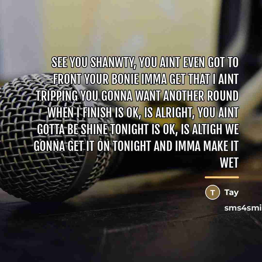 “See you shanwty, you aint even got to front your…” quote by Tay