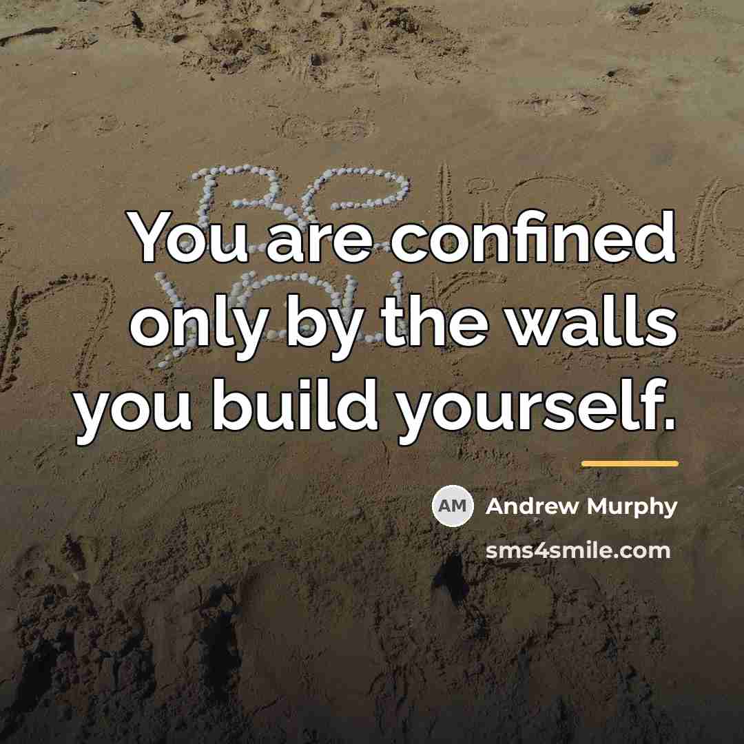 “You are confined only by the walls you build yourself.…” quote by Andrew Murphy