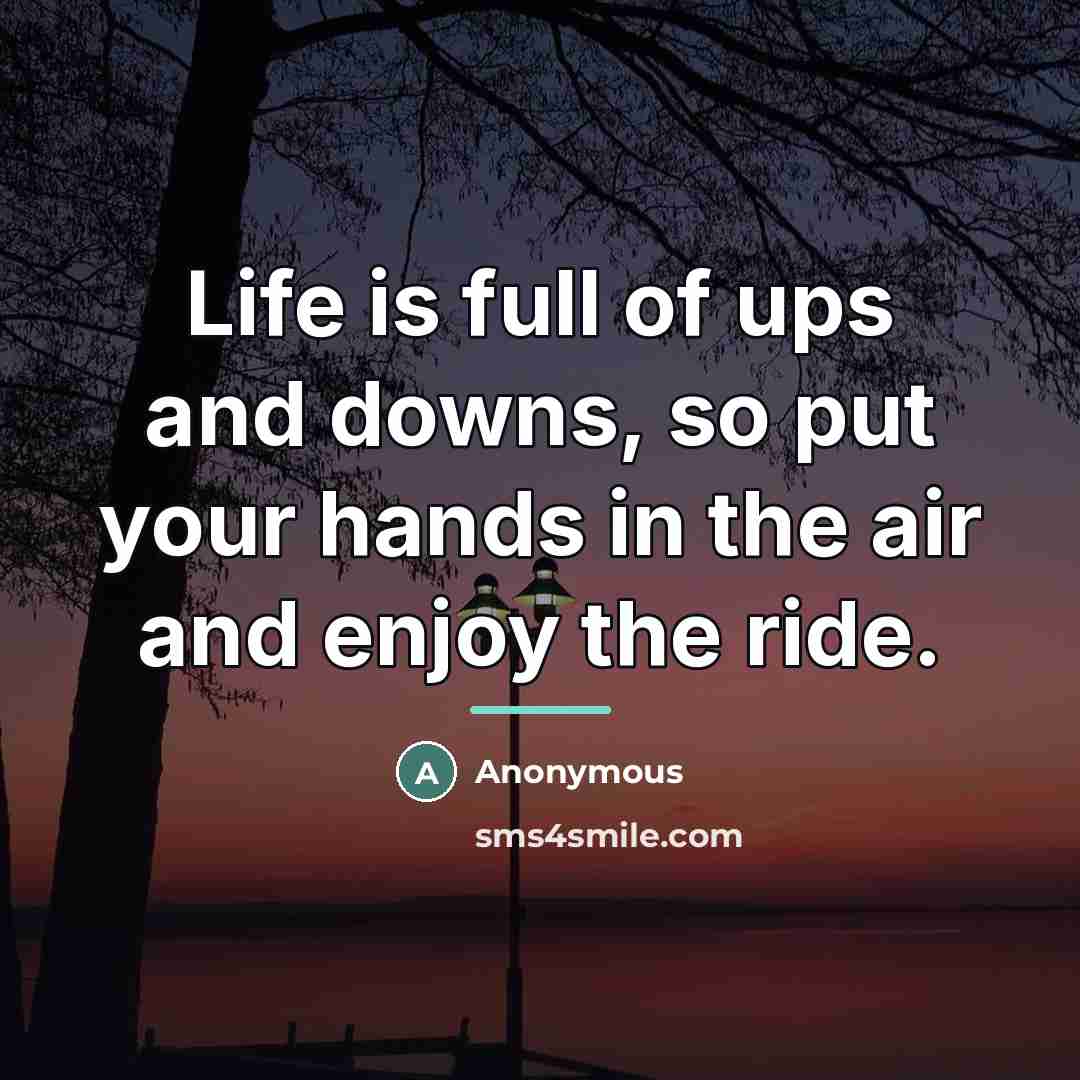 “Life is full of ups and downs, so put your…” quote by Anonymous