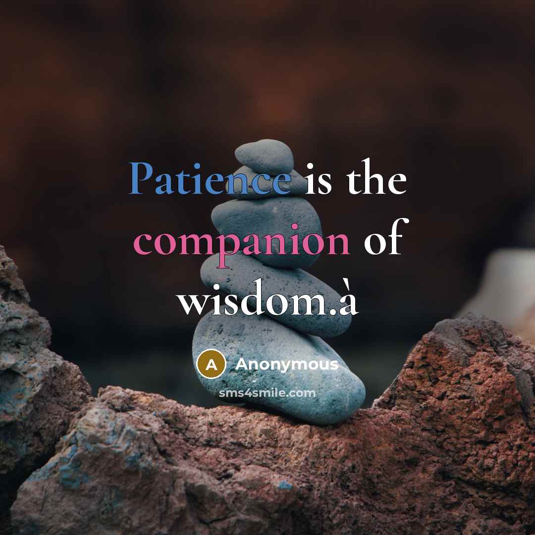 “Patience is the companion of wisdom.à…” quote by Anonymous