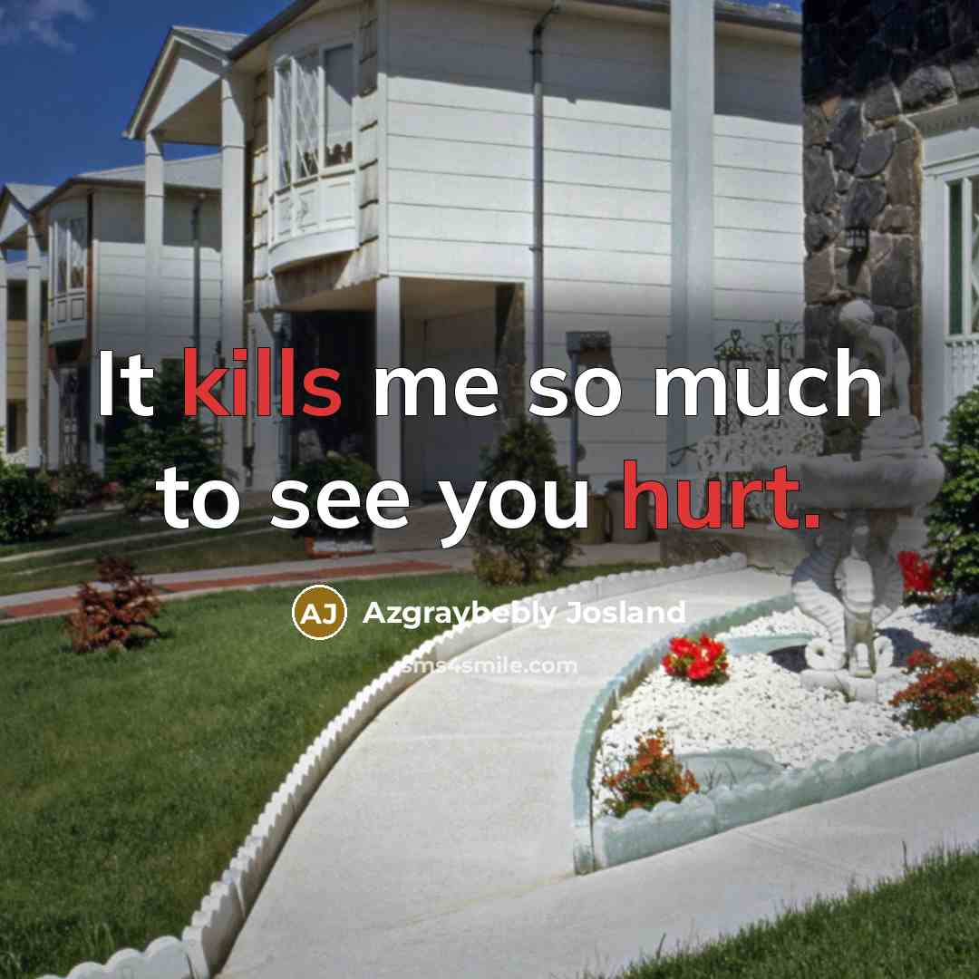 “It kills me so much to see you hurt.…” quote by Azgraybebly Josland