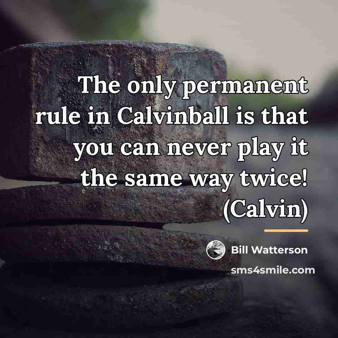 “The only permanent rule in Calvinball is that you can…” quote by Bill Watterson