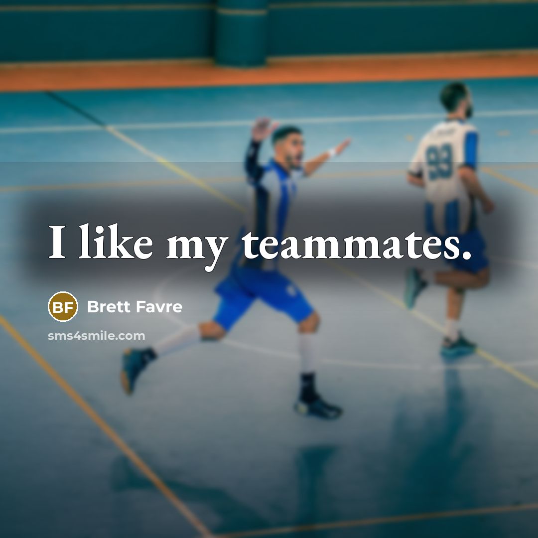 “I like my teammates.” quote by Brett Favre