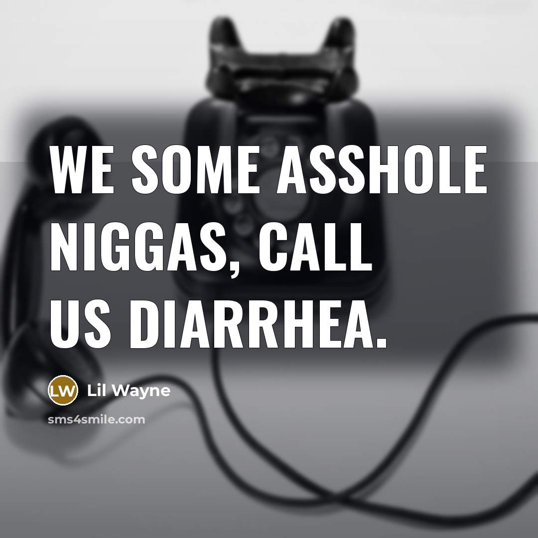 “We some asshole niggas, call us diarrhea.…” quote by Lil Wayne