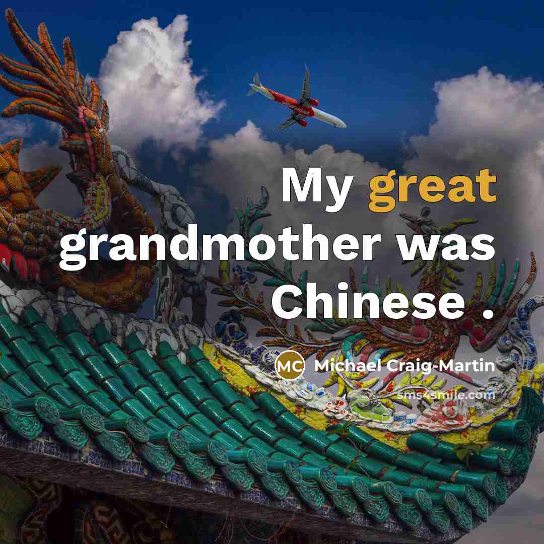 “My great grandmother was Chinese .…” quote by Michael Craig-Martin