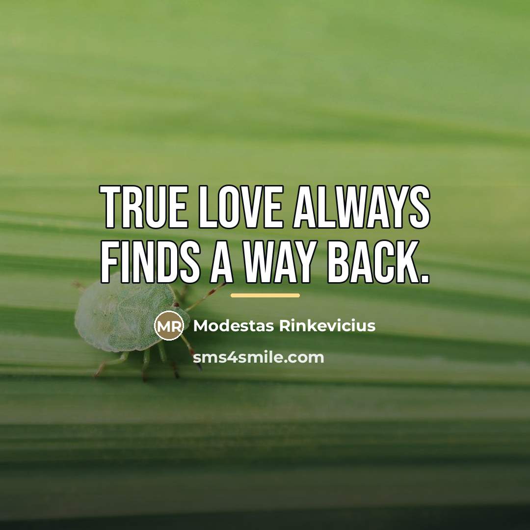 “True love always finds a way back.…” quote by Modestas Rinkevicius
