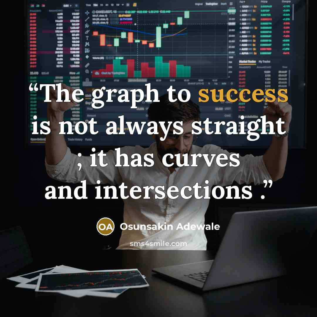“The graph to success is not always straight ; it has curves and intersections .” quote by Osunsakin Adewale