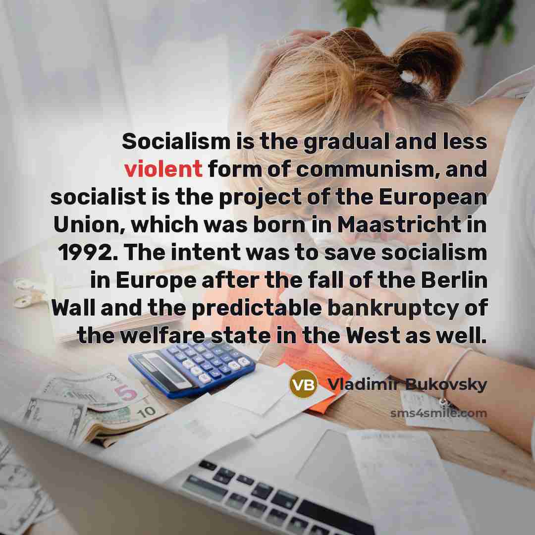 “Socialism is the gradual and less violent form of communism,…” quote by Vladimir Bukovsky