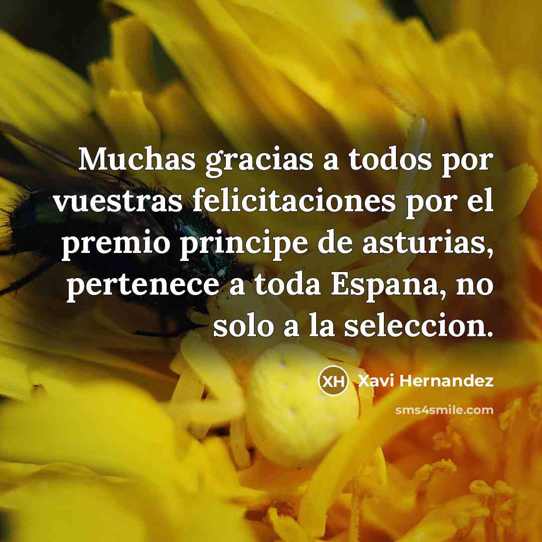 “Muchas gracias a todos por vuestras felicitaciones por el premio…” quote by Xavi Hernandez