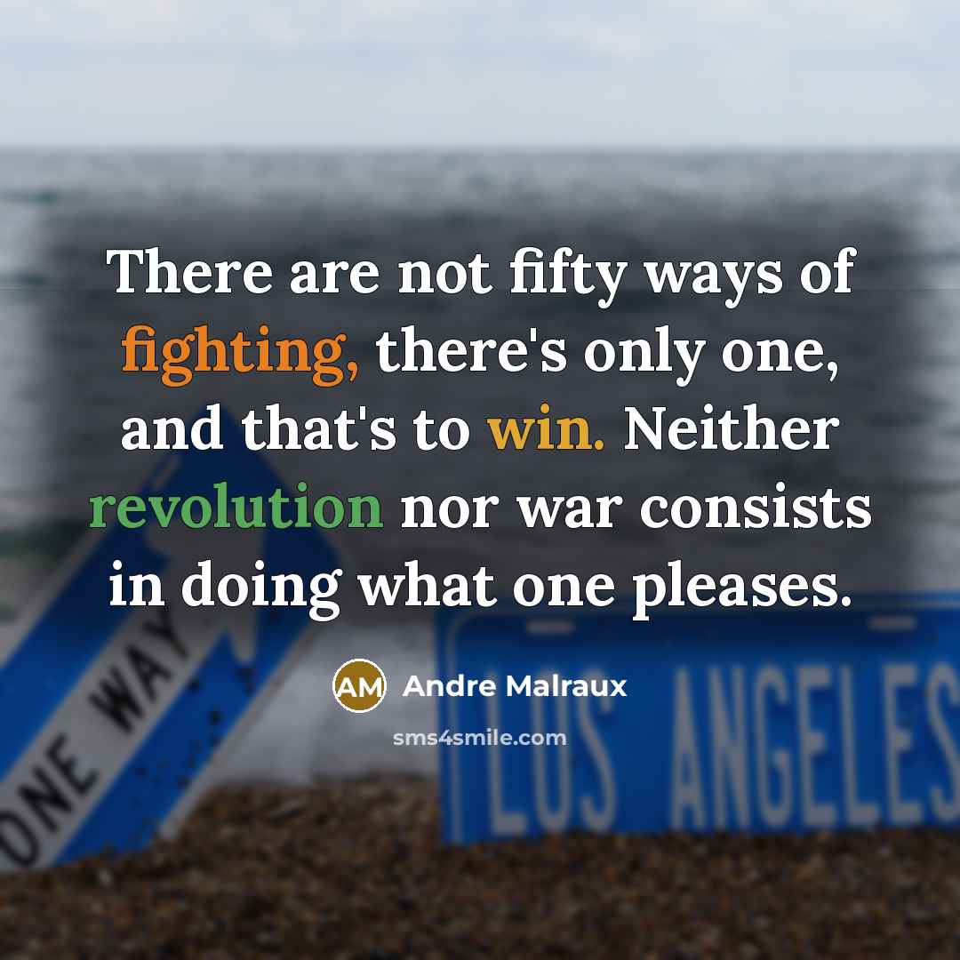 “There are not fifty ways of fighting, there's only one,…” quote by Andre Malraux