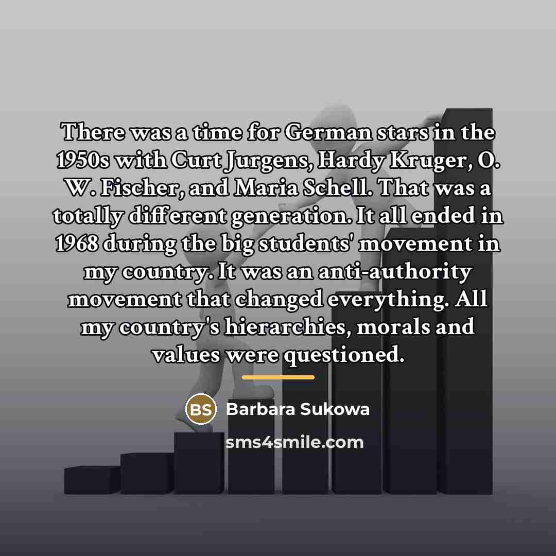 “There was a time for German stars in the 1950s…” quote by Barbara Sukowa