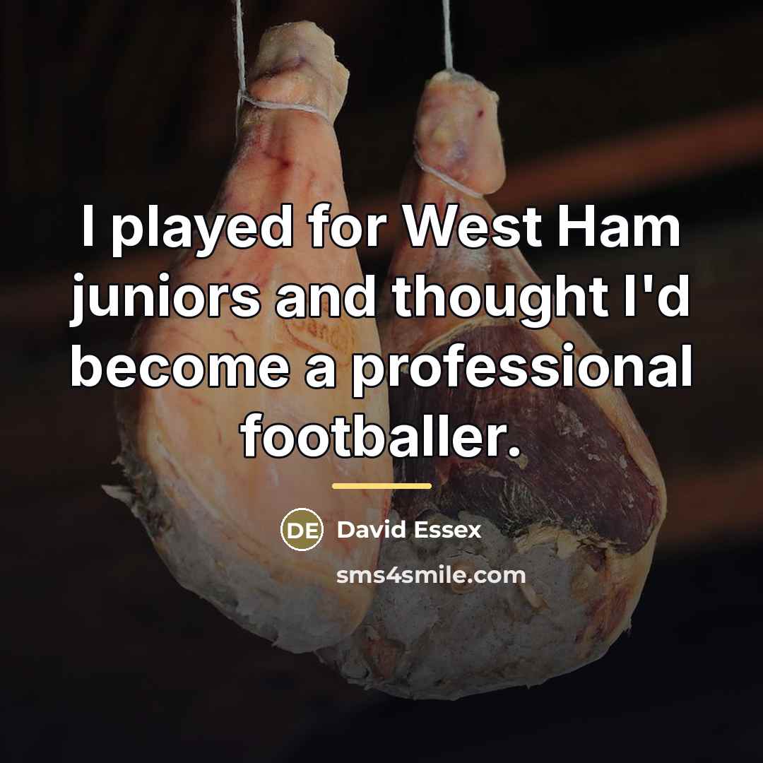“I played for West Ham juniors and thought I'd become…” quote by David Essex