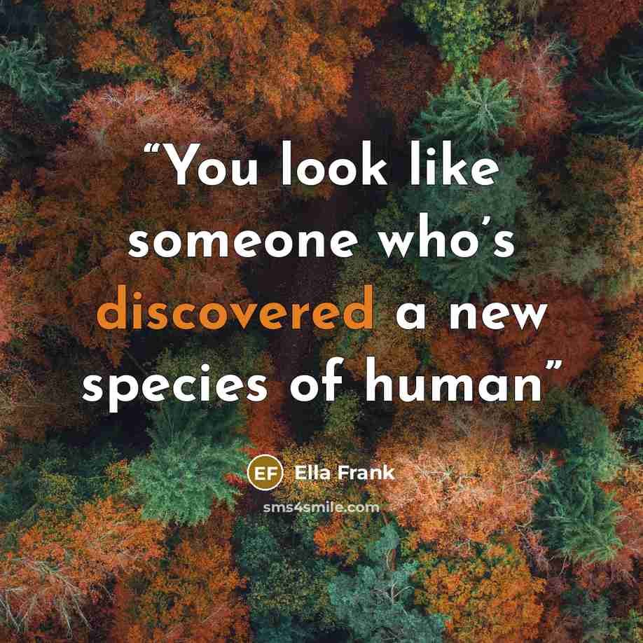 “You look like someone who’s discovered a new species of human” quote by Ella Frank