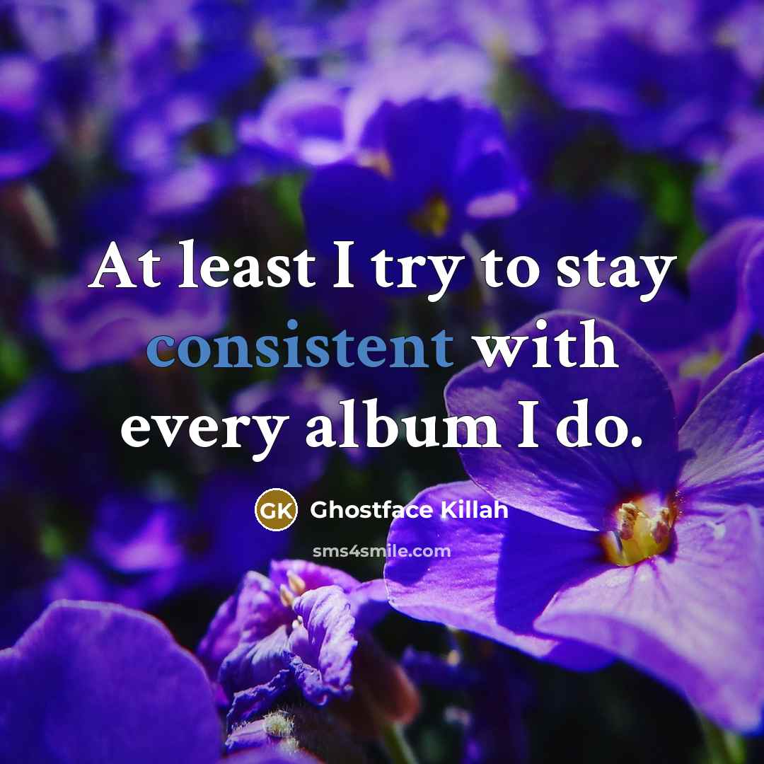 “At least I try to stay consistent with every album…” quote by Ghostface Killah
