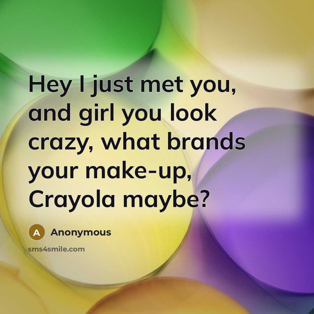 “Hey I just met you, and girl you look crazy,…” quote by Anonymous