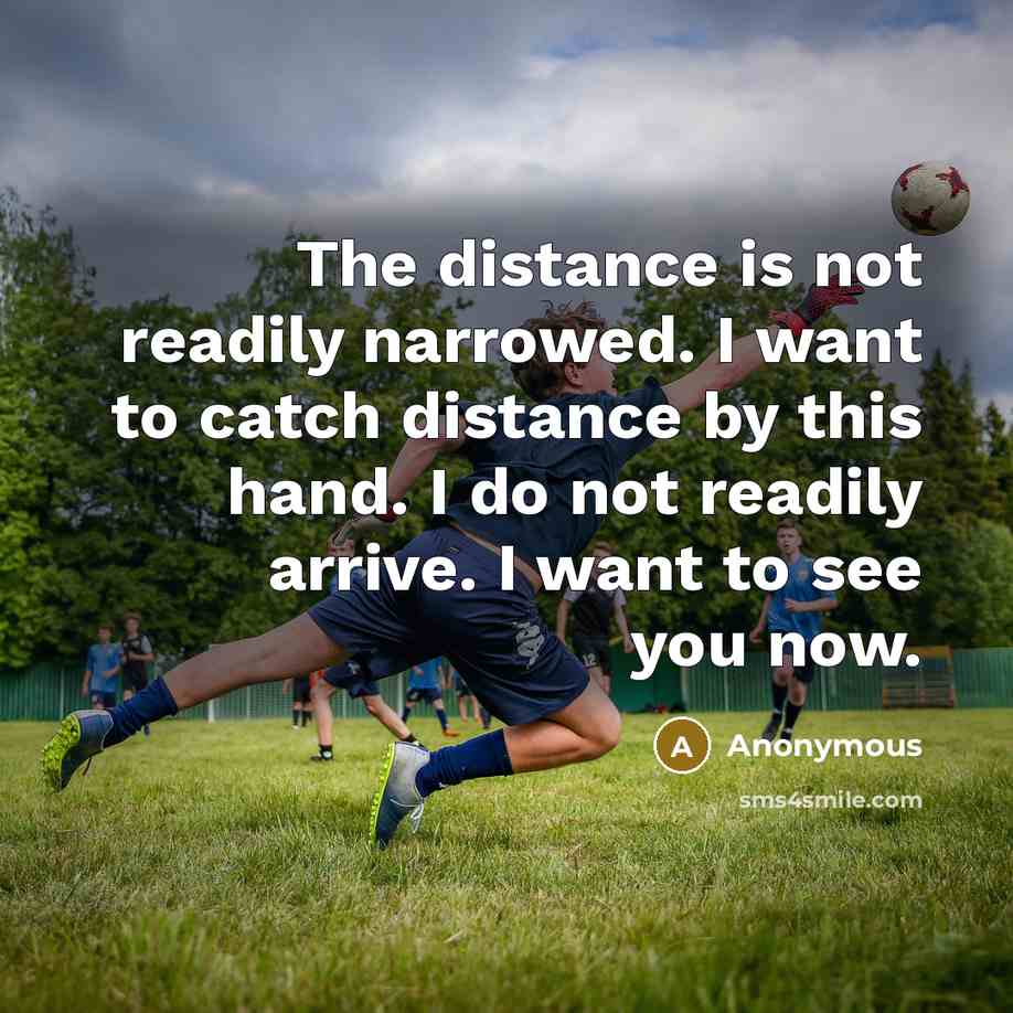 “The distance is not readily narrowed. I want to catch distance by this hand. I do not readily arrive. I want to see you now.” quote by Anonymous