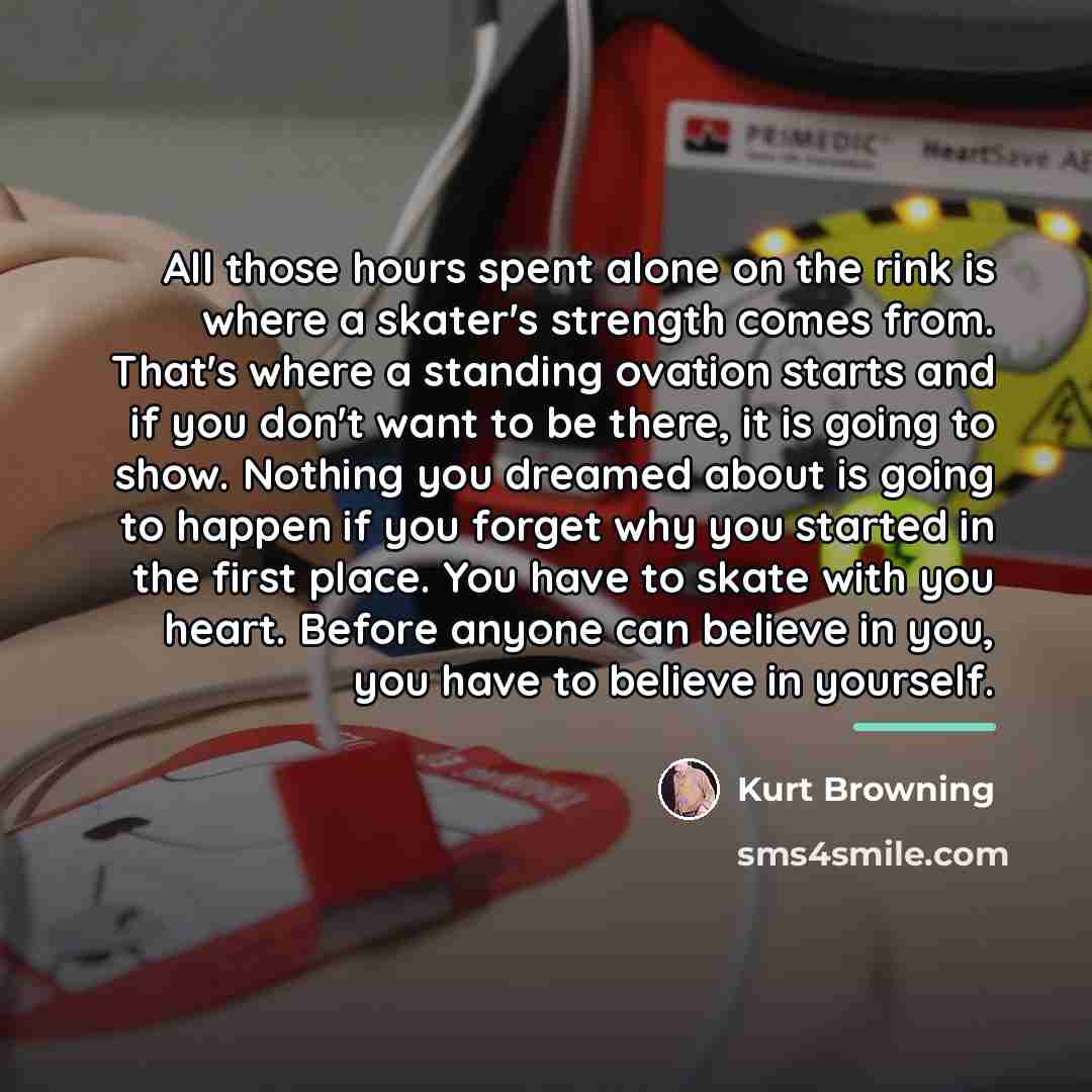 “All those hours spent alone on the rink is where…” quote by Kurt Browning