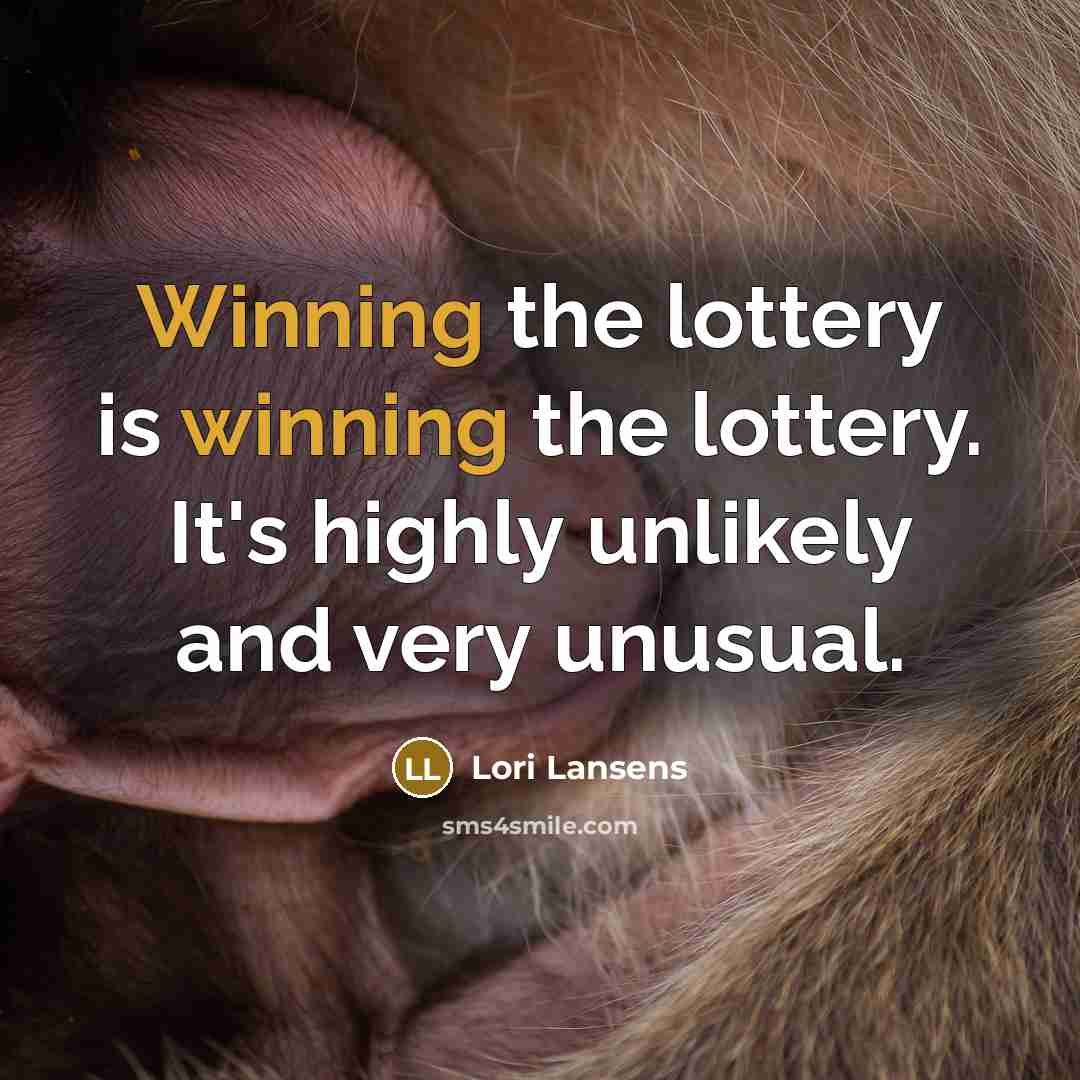 “Winning the lottery is winning the lottery. It's highly unlikely…” quote by Lori Lansens