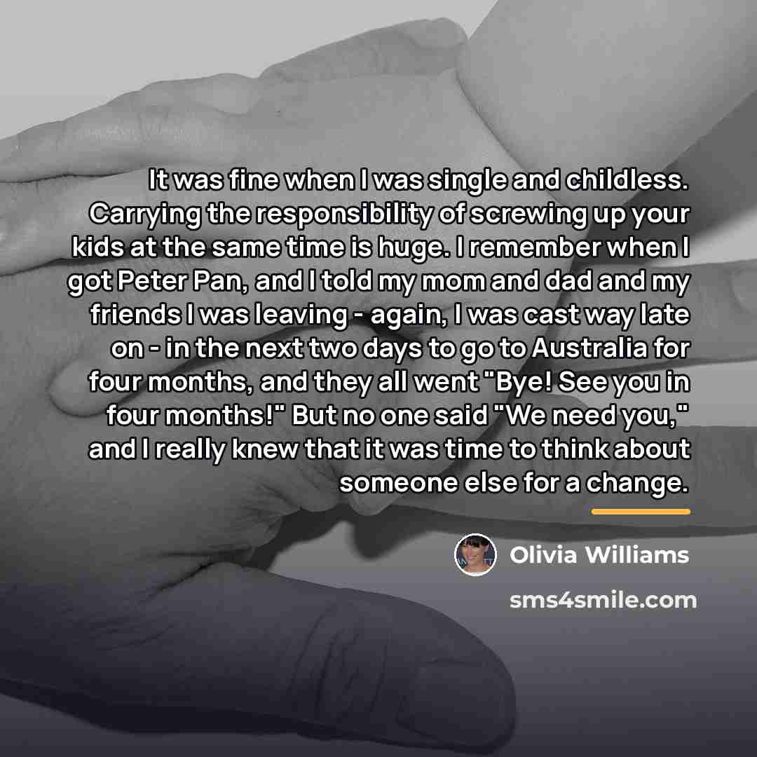 “It was fine when I was single and childless. Carrying…” quote by Olivia Williams