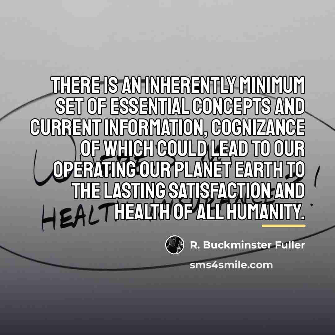 “There is an inherently minimum set of essential concepts and…” quote by R. Buckminster Fuller