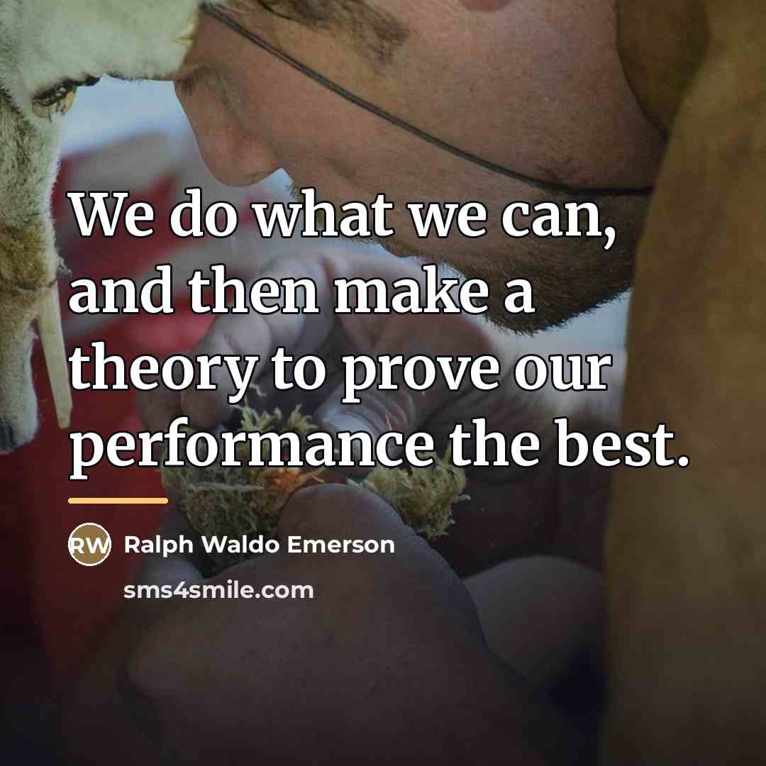 “We do what we can, and then make a theory…” quote by Ralph Waldo Emerson