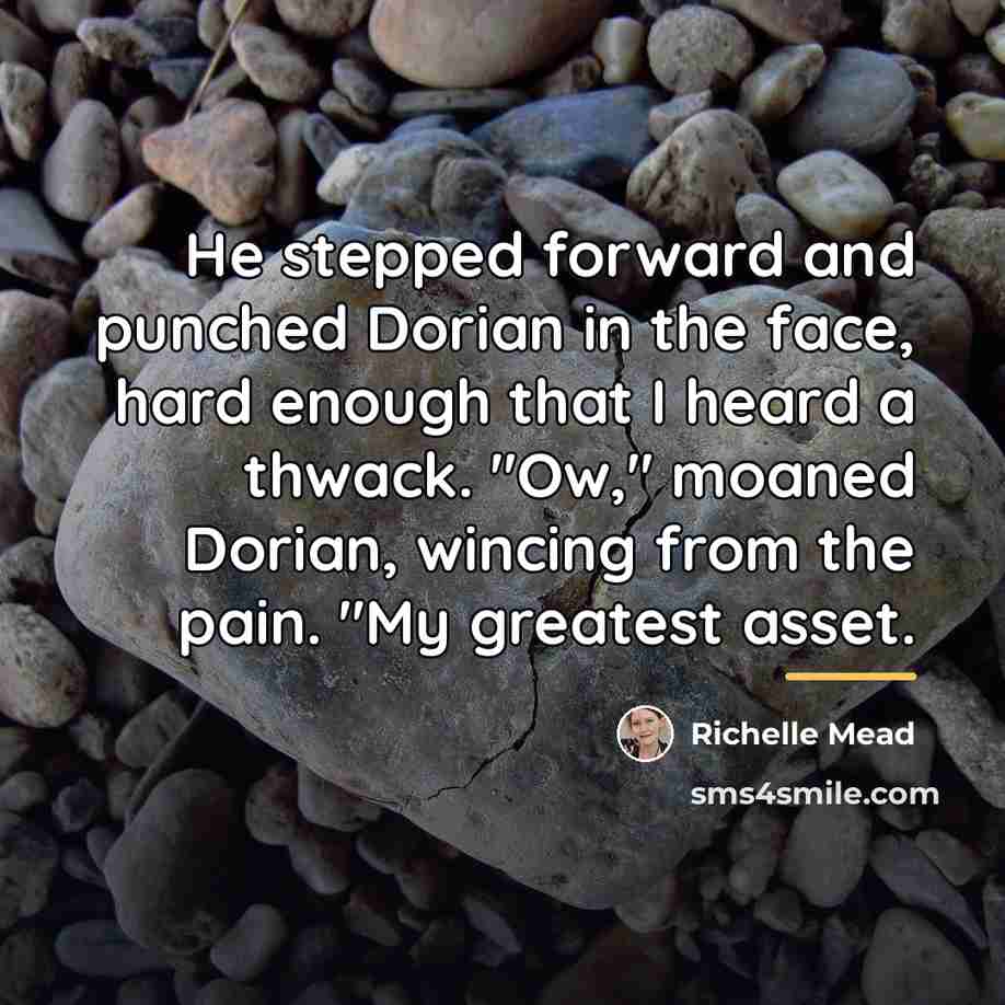 “He stepped forward and punched Dorian in the face, hard…” quote by Richelle Mead