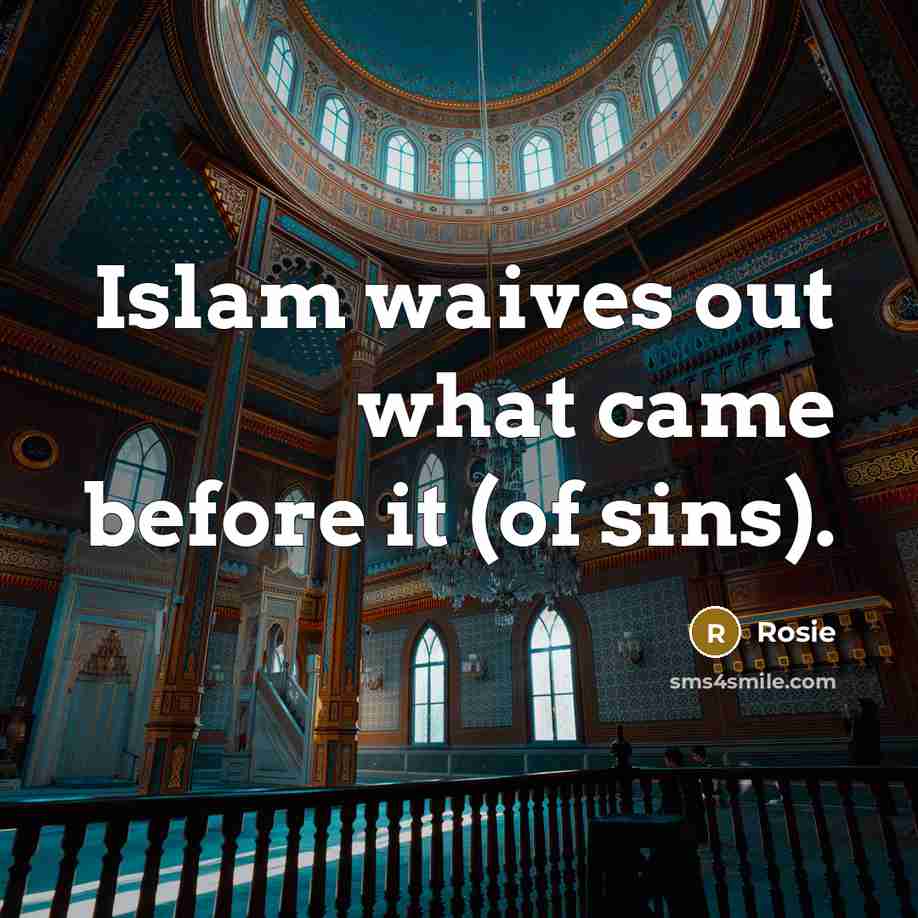 “Islam waives out what came before it (of sins).…” quote by Rosie