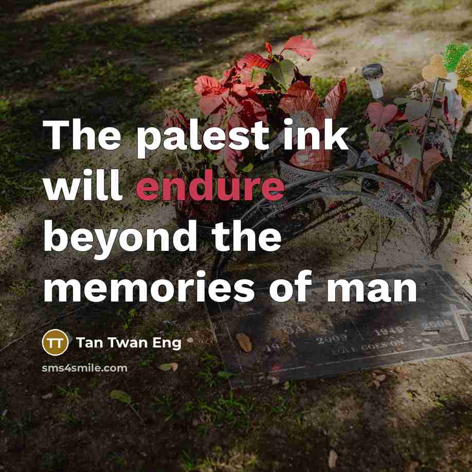 “The palest ink will endure beyond the memories of man…” quote by Tan Twan Eng