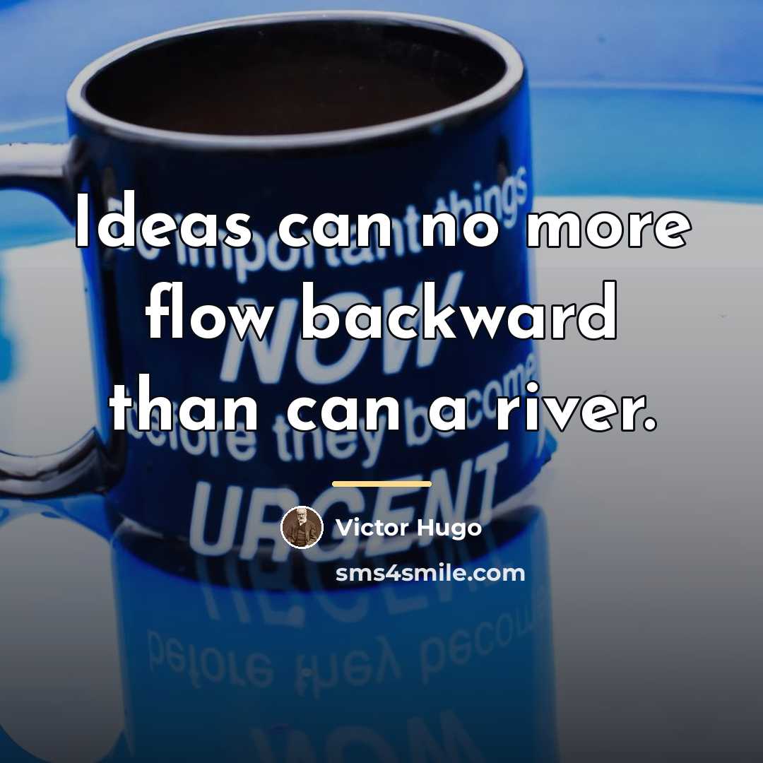 “Ideas can no more flow backward than can a river.…” quote by Victor Hugo
