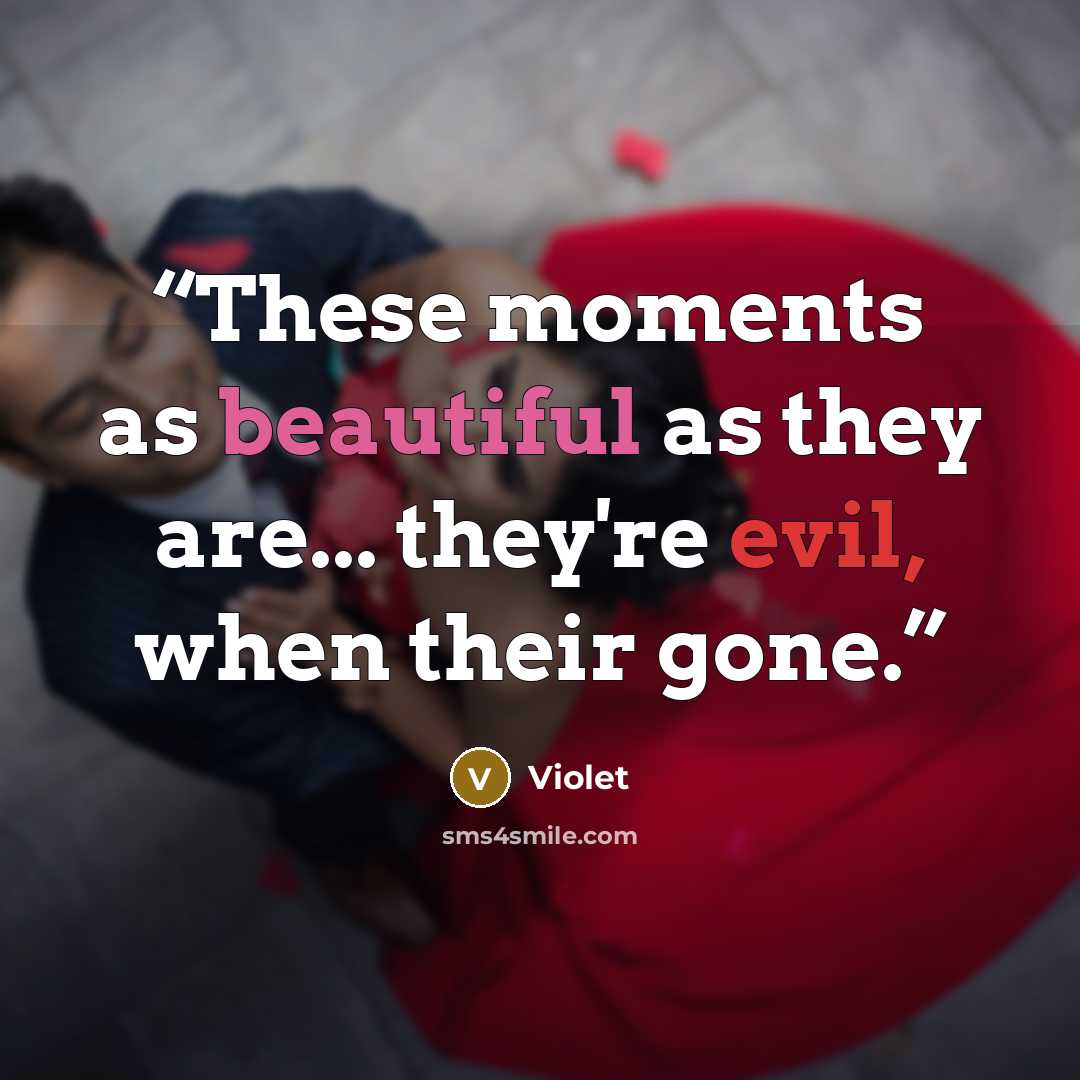 “These moments as beautiful as they are... they're evil, when their gone.” quote by Violet