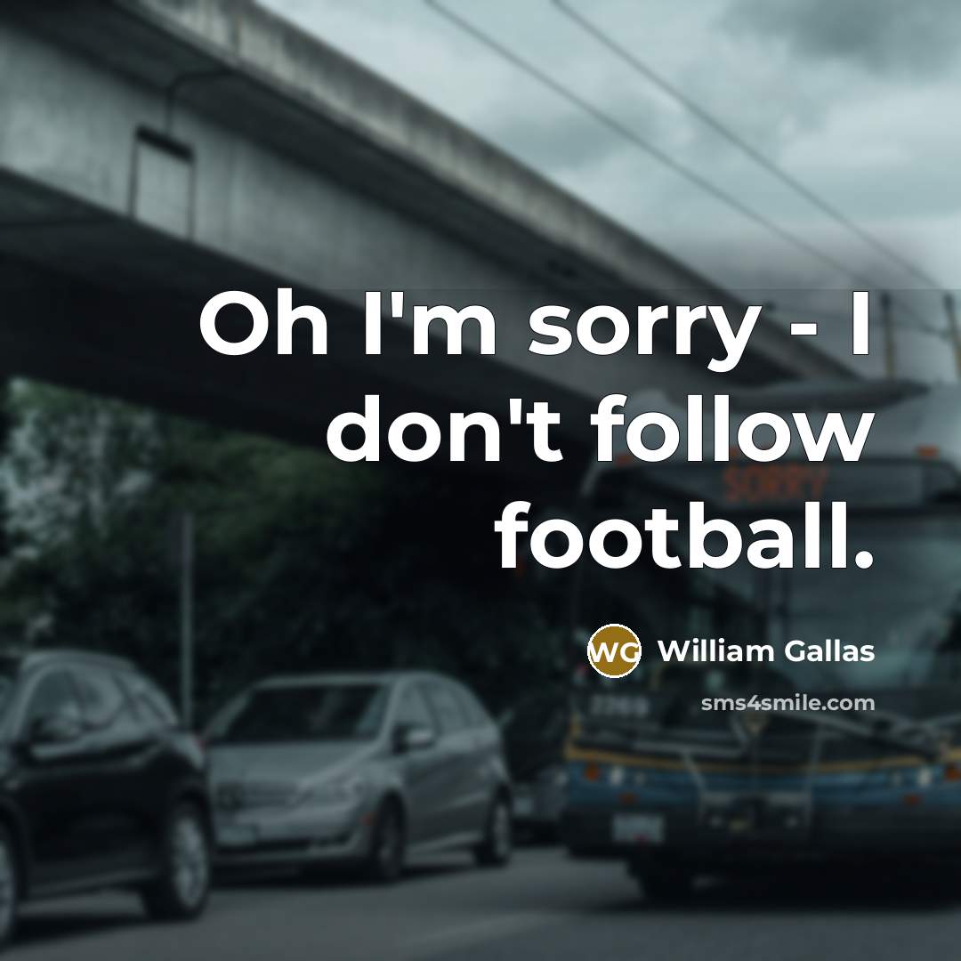 “Oh I'm sorry - I don't follow football.” quote by William Gallas