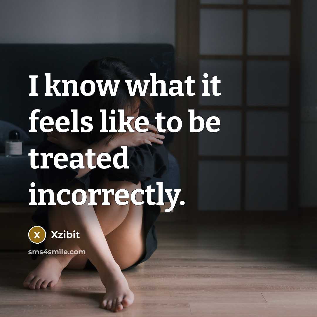 “I know what it feels like to be treated incorrectly.…” quote by Xzibit