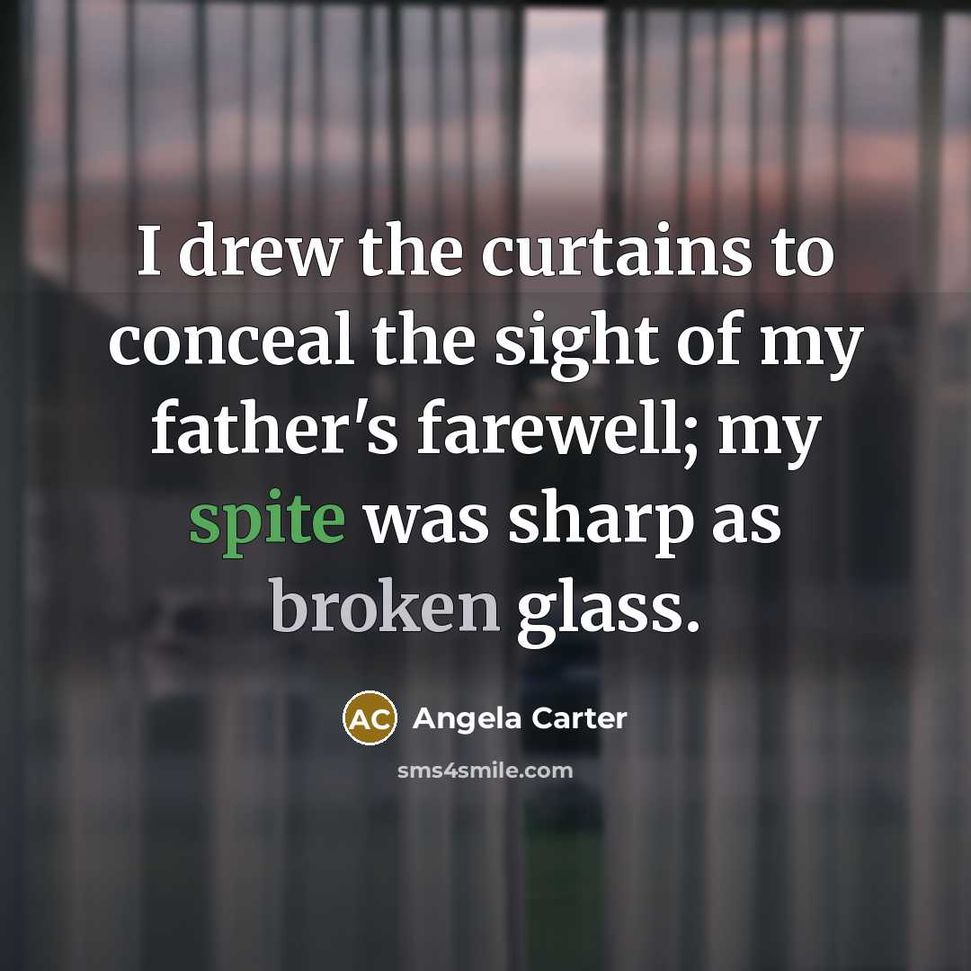 “I drew the curtains to conceal the sight of my…” quote by Angela Carter