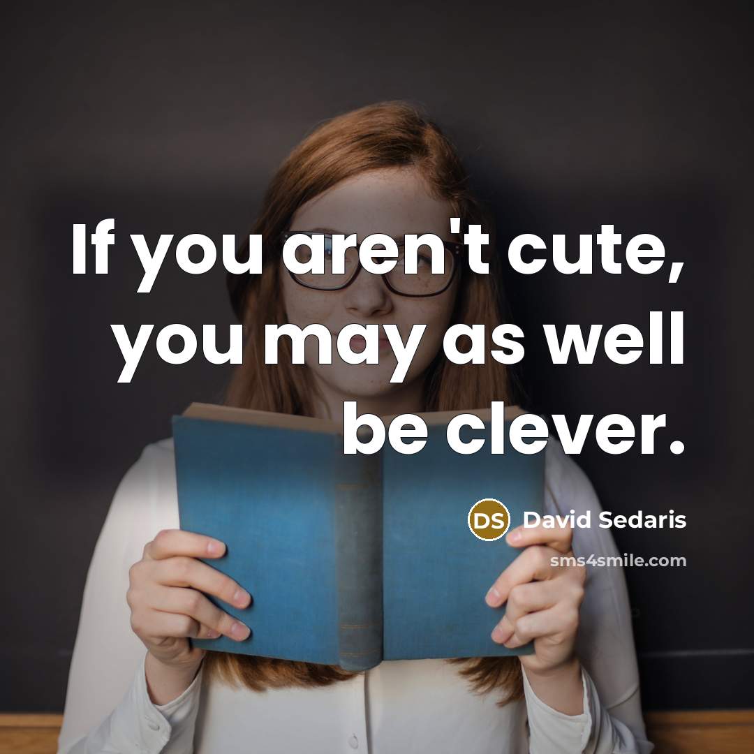 “If you aren't cute, you may as well be clever.…” quote by David Sedaris