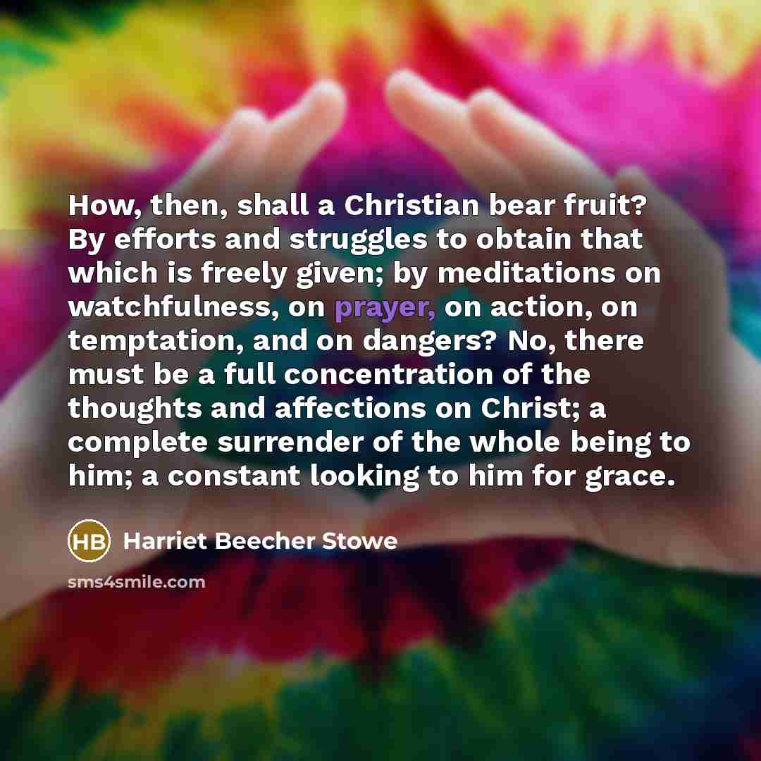 “How, then, shall a Christian bear fruit? By efforts and…” quote by Harriet Beecher Stowe