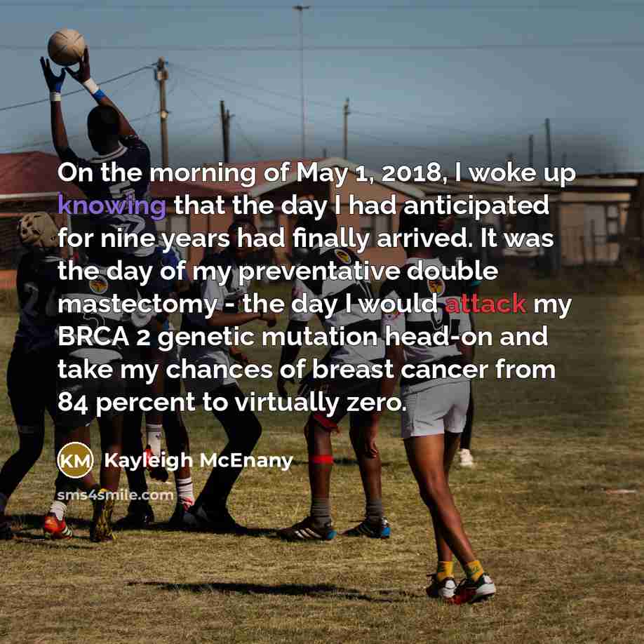 “On the morning of May 1, 2018, I woke up…” quote by Kayleigh McEnany