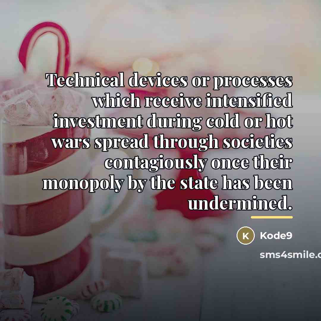 “Technical devices or processes which receive intensified investment during cold…” quote by Kode9