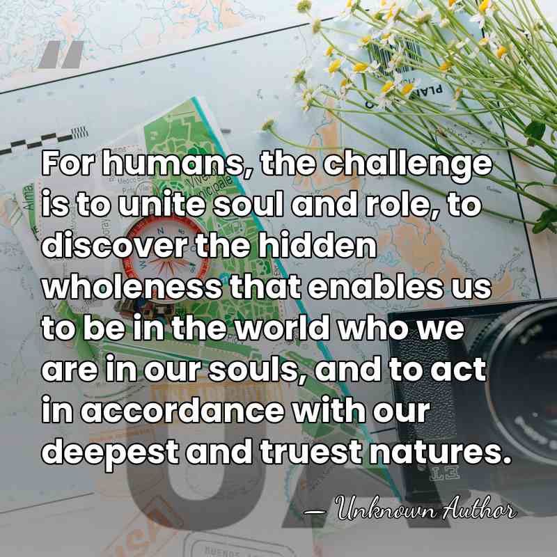 For humans, the challenge is to unite soul and role, to discover&hellip; - Andrew Himes