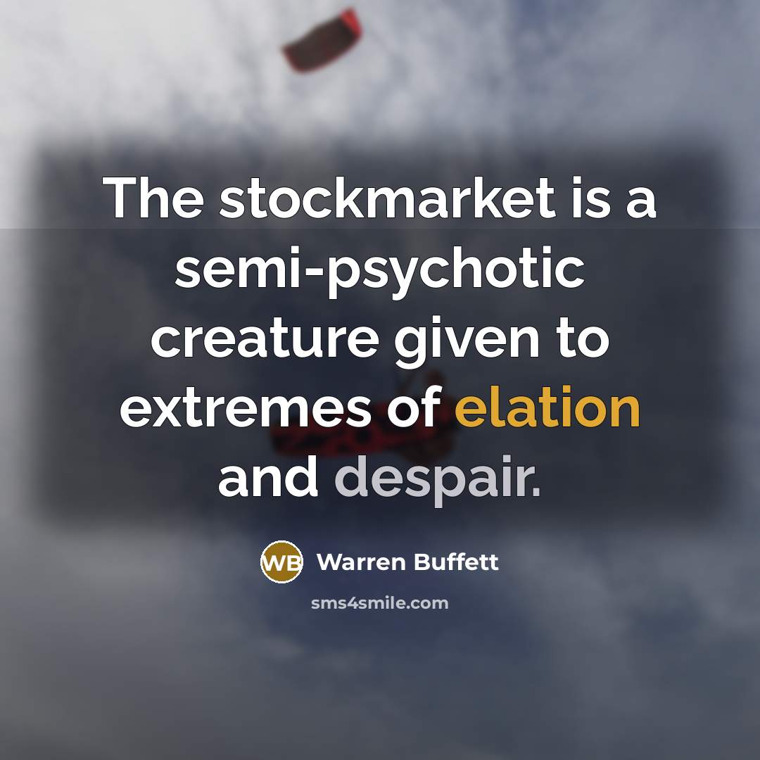 “The stockmarket is a semi-psychotic creature given to extremes of…” quote by Warren Buffett