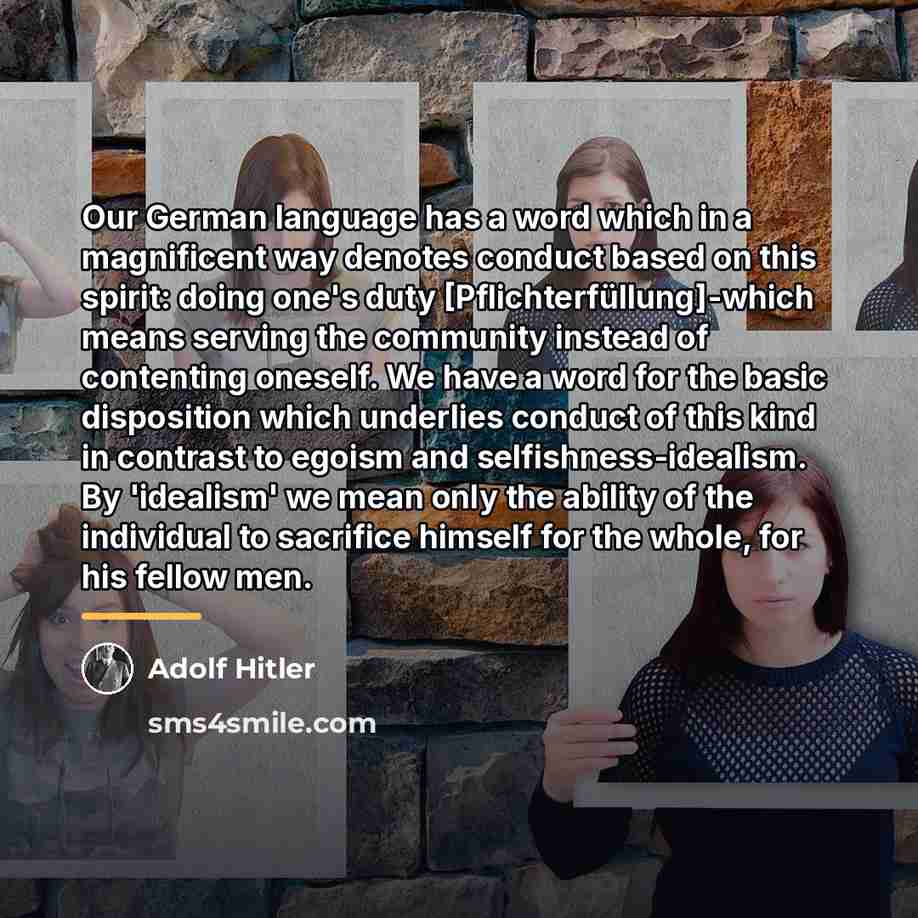 “Our German language has a word which in a magnificent…” quote by Adolf Hitler