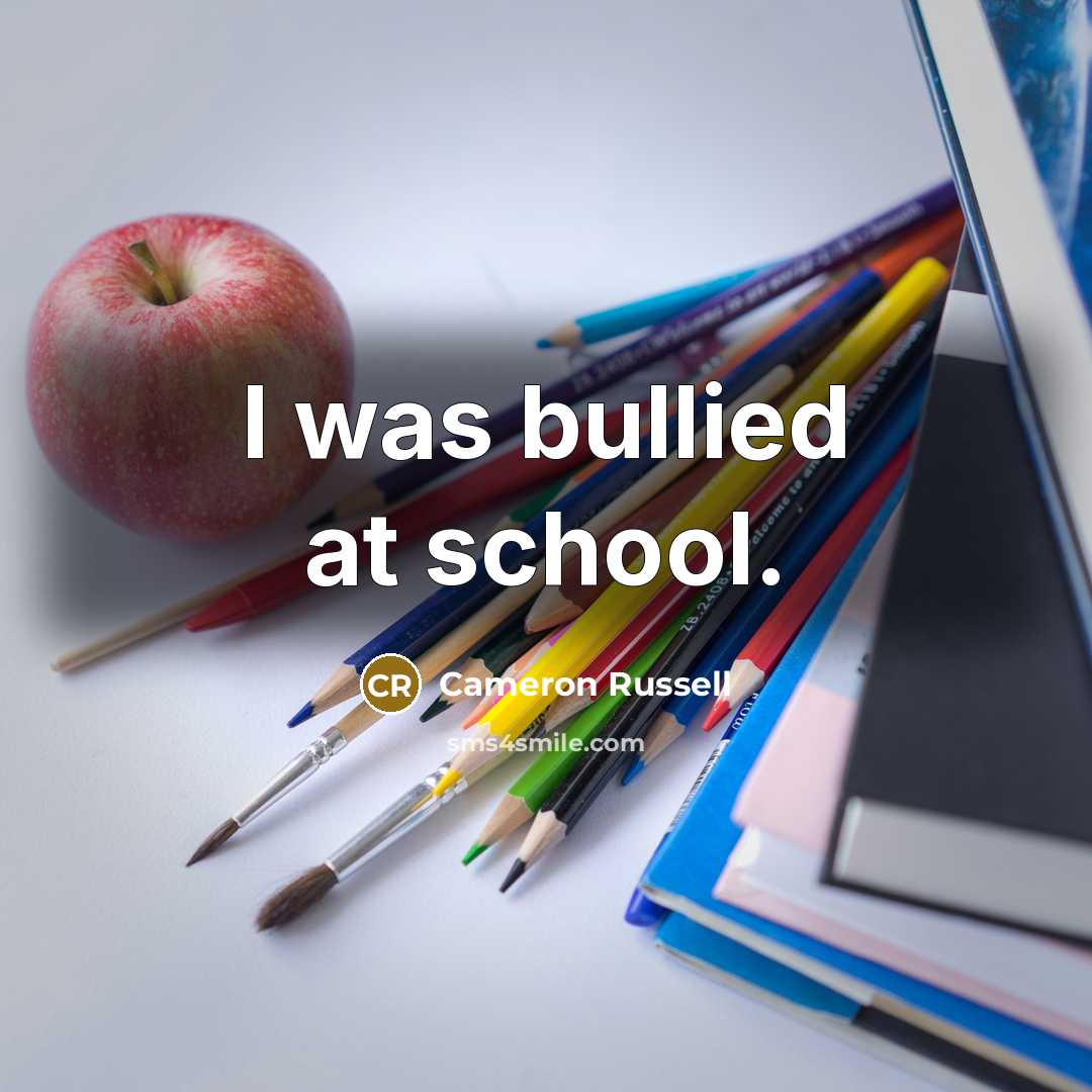“I was bullied at school.…” quote by Cameron Russell