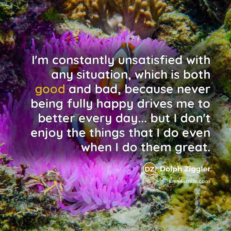 “I'm constantly unsatisfied with any situation, which is both good…” quote by Dolph Ziggler