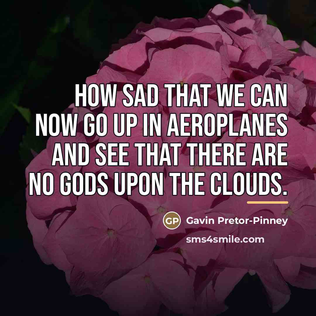 “How sad that we can now go up in aeroplanes…” quote by Gavin Pretor-Pinney