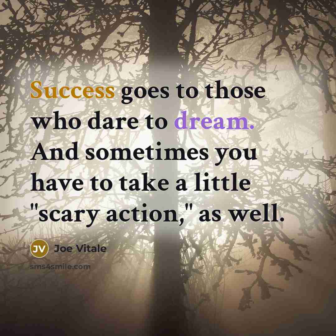 “Success goes to those who dare to dream. And sometimes…” quote by Joe Vitale