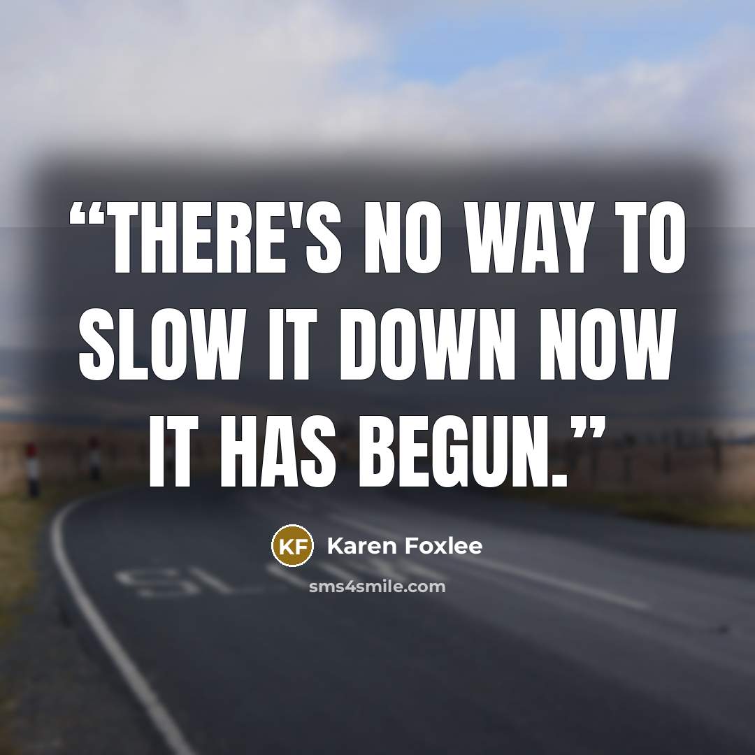 “There's no way to slow it down now it has begun.” quote by Karen Foxlee
