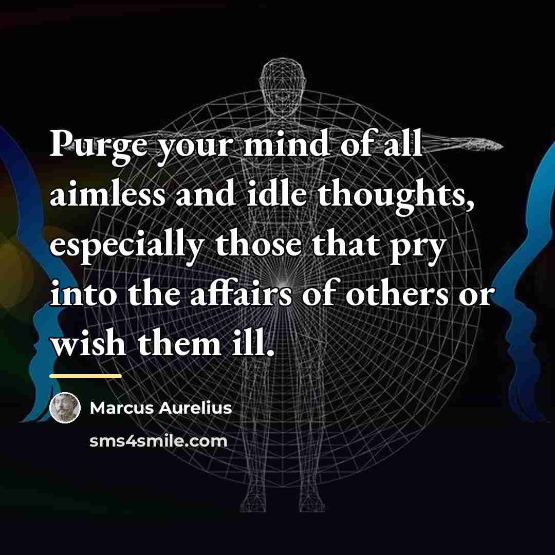 “Purge your mind of all aimless and idle thoughts, especially…” quote by Marcus Aurelius