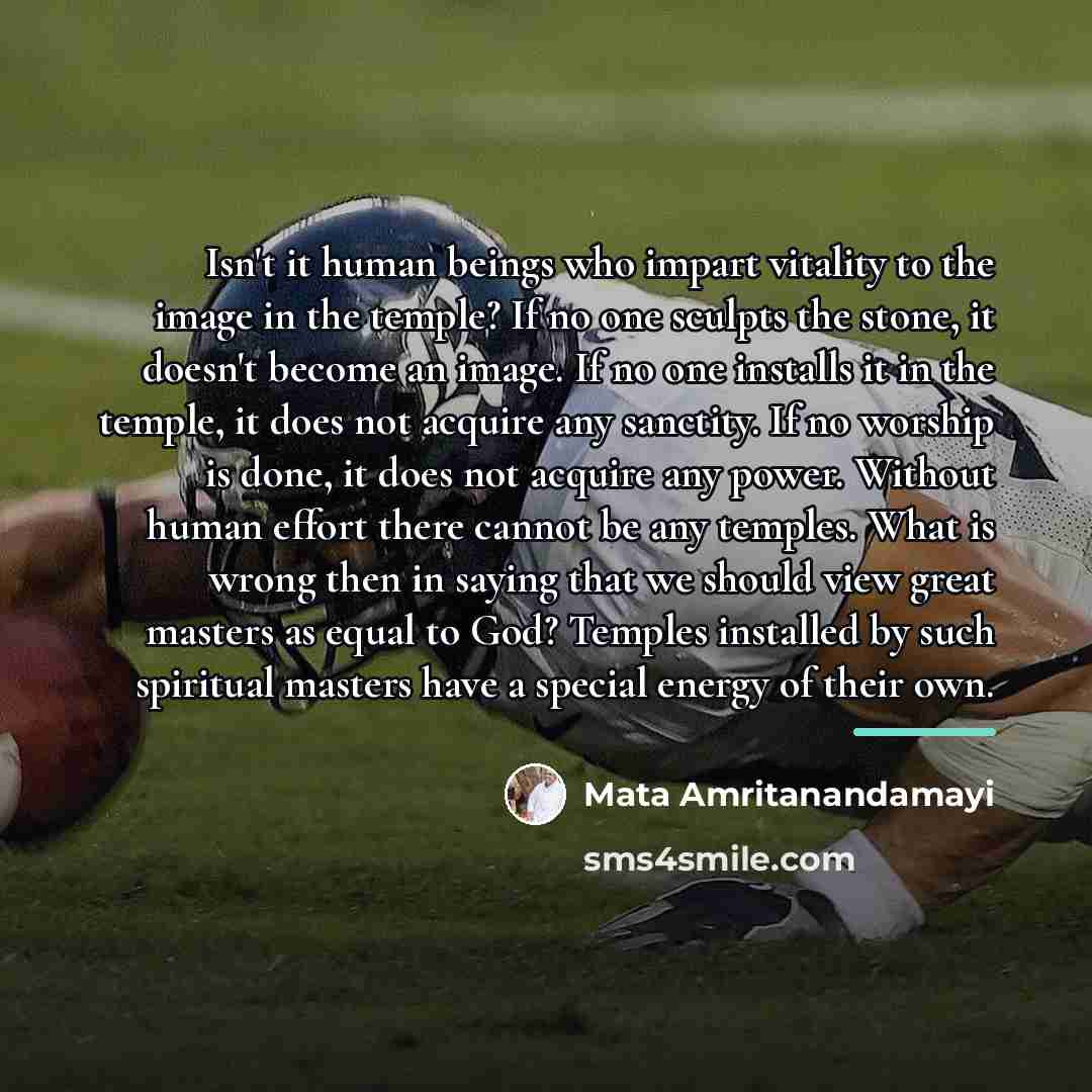 “Isn't it human beings who impart vitality to the image…” quote by Mata Amritanandamayi