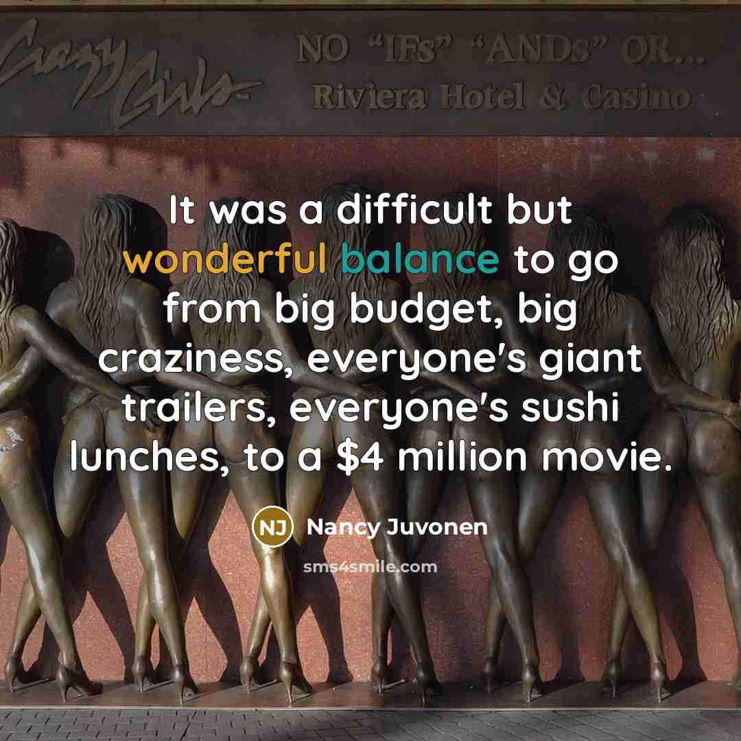 “It was a difficult but wonderful balance to go from…” quote by Nancy Juvonen